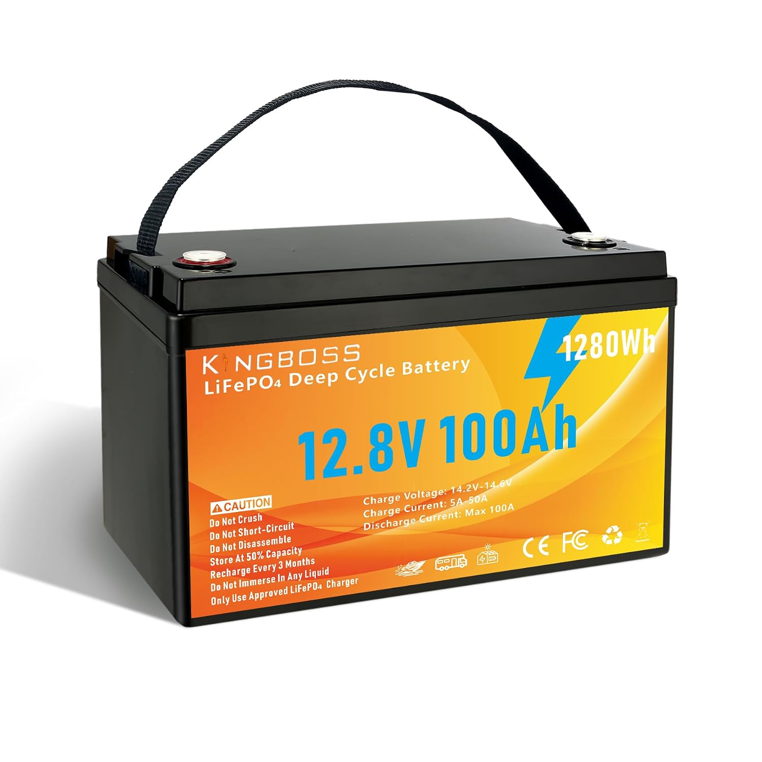 Lifepo4 Battery 12V 100Ah - RV用ソーラー蓄電システム向け、12V 100Ahのリチウム鉄リン酸バッテリー（深放電型）、カスタム仕様。