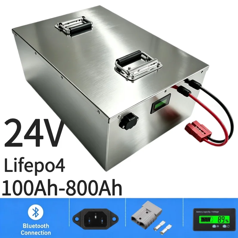 Lifepo4 Battery 24V 100Ah Trolling Motor - 24V LiFePO4充電式バッテリー 100Ah-950Ah | 2000Wソーラーシステム、UPS、トローリングモーター、船舶用ディープサイクルリチウムバッテリー