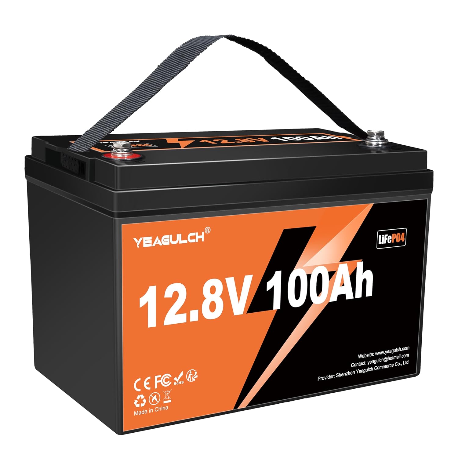 Lifepo4 Battery 12V 100Ah - 12V 100Ah リチウム鉄リン酸バッテリー（100A BMS搭載）、1280Wh、ディープサイクル、太陽光発電、RV、船舶、オフグリッド電源、カスタマイズ可能。