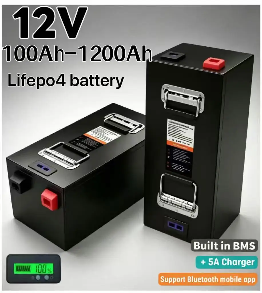 12V 100Ah Lifepo4 Bluetooth Bms - LiFePO4 12V大容量リチウム電池 100Ah-1000Ah BMS Bluetooth搭載、深サイクル充電式バッテリー、インテリジェント機能対応