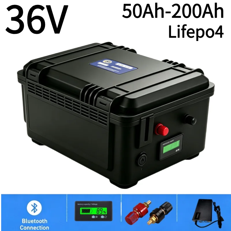 Lifepo4 48V 50Ah Golf Cart - 36V LiFePO4バッテリーパック 50Ah-200Ah Bluetooth BMSと対応充電器付き ディープサイクルバッテリー