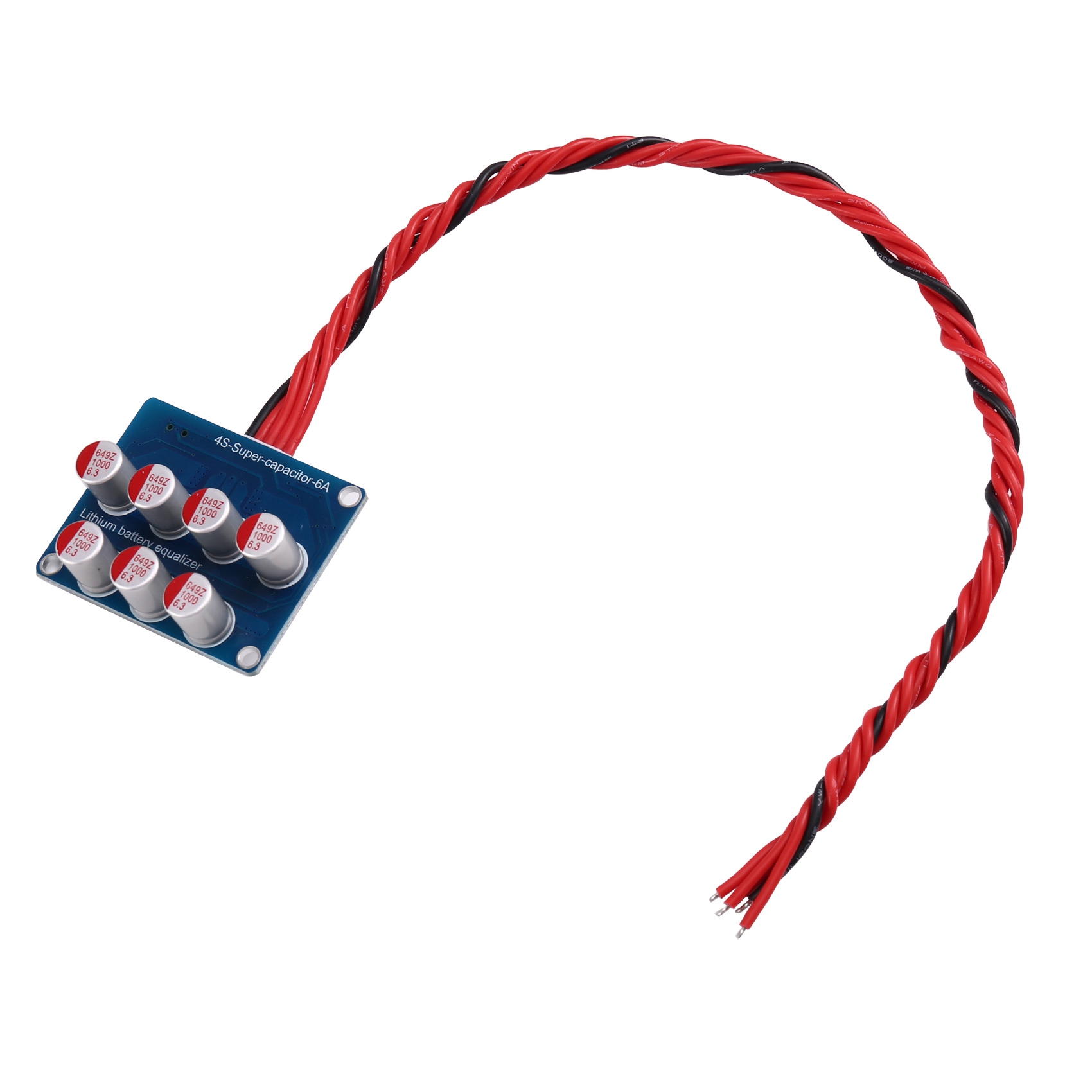 Battery Balancer 4S 12V Active Equalizer - ABFU-4X 4S 6A アクティブ・イコライザー、リチウム鉄リン酸バッテリー用バランス調整器、エネルギー移動式バランス調整ボード、4セル12V用。