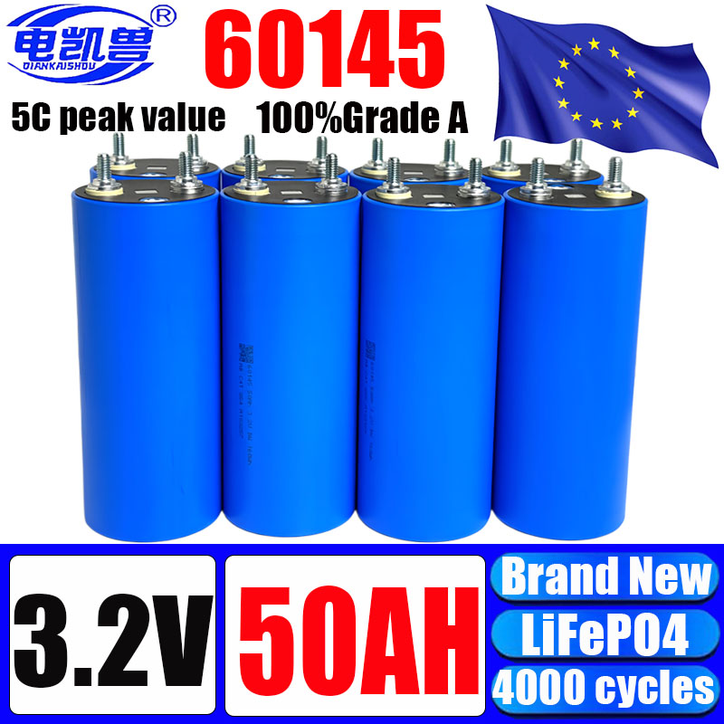 Lifepo4 48V 50Ah Golf Cart - 1～32個入り、新品Aグレード 60145 3.2V 50Ah リチウム鉄リン酸バッテリー。DIY用、12V/24V/48V対応。RV車、ゴルフカート用。充電式。