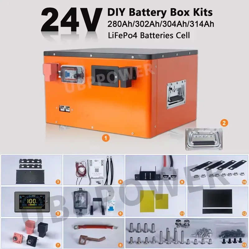 Lifepo4 Battery 24V 200Ah - UBPPOWER 24V LiFePO4 DIYバッテリーボックスキット（200Ah、230Ah、280Ah、314Ah）。RVキャンパー用リチウム鉄リン酸バッテリーケースシステムパック。