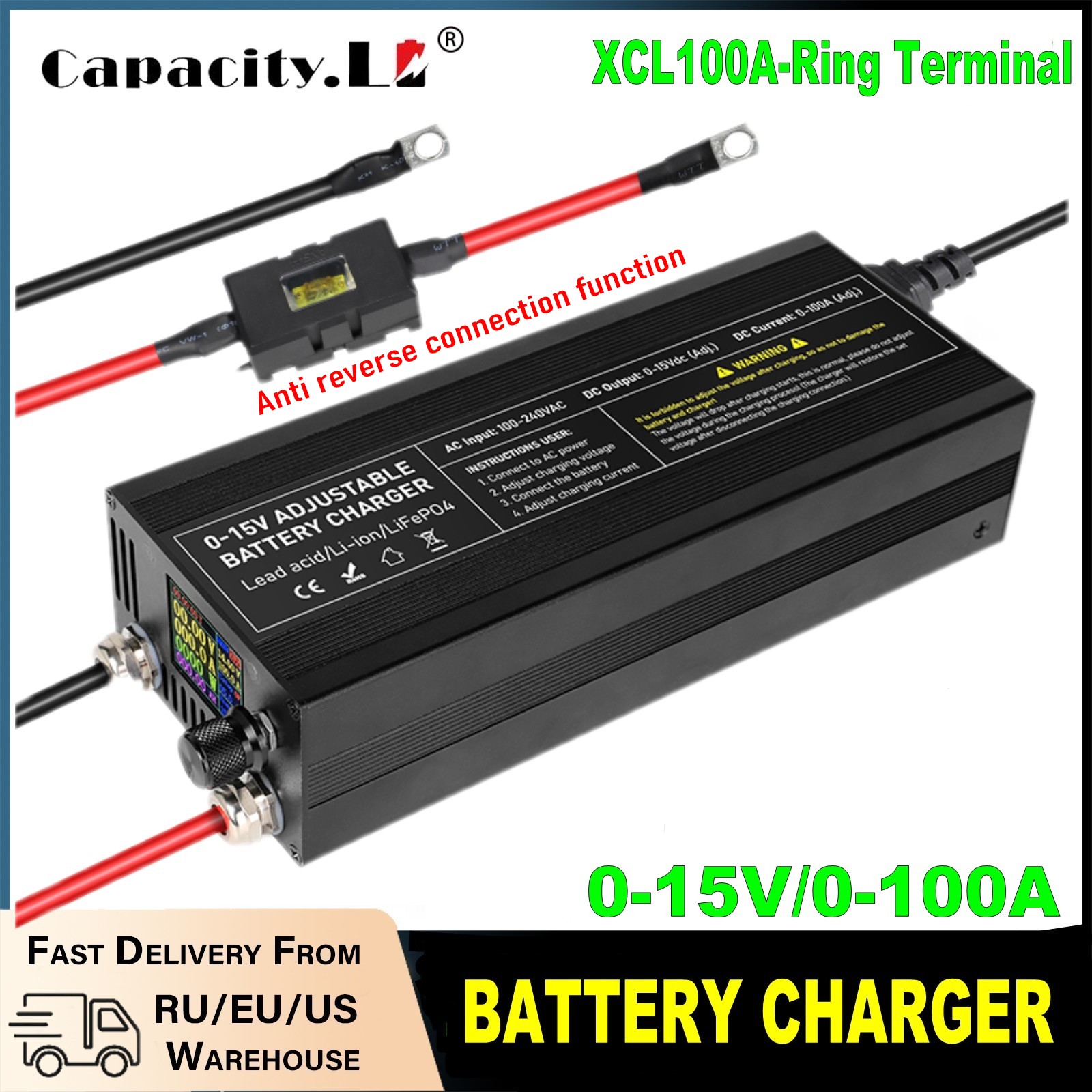 60A100A CC CV 調整可能なバッテリー充電器電源、 - Lifepo4 Charger 48V 20A のレビューと価格