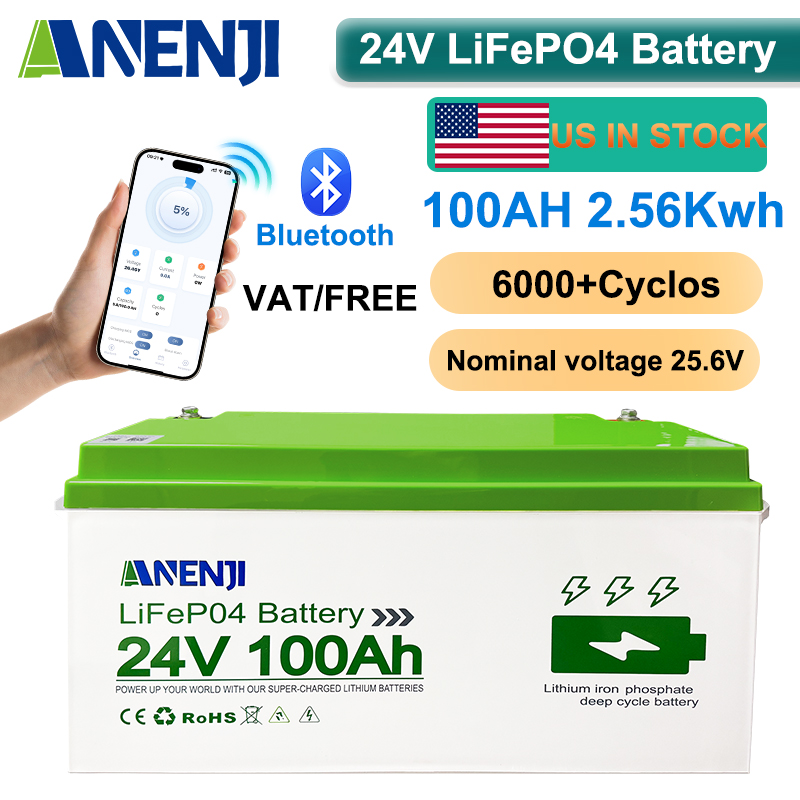 ANENJI 24V 100Ah 2560Whリチウムイオン - Lifepo4 Battery 24V 100Ah Trolling Motor のレビューと価格
