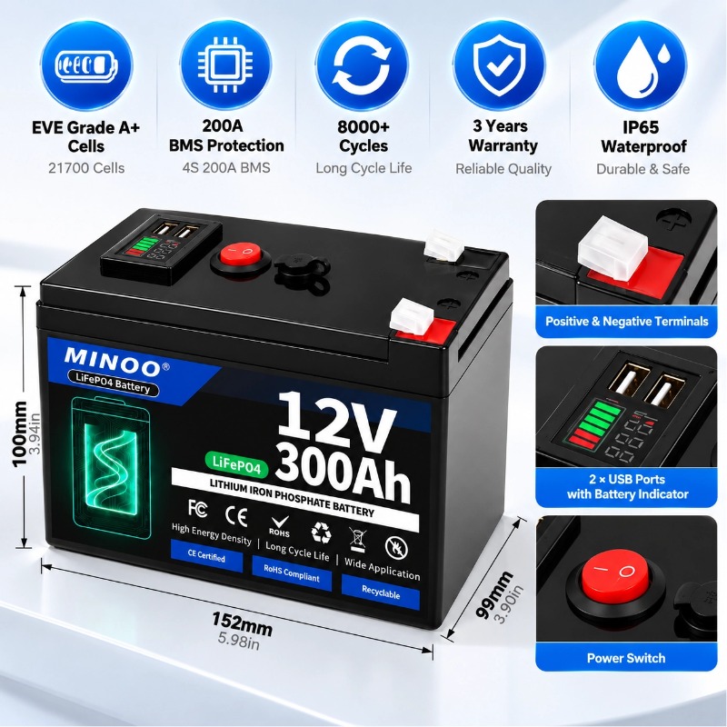 12V 300Ah リチウム鉄リン酸バッテリー。8000回以 - Lifepo4 12V 300Ah Deep Cycle のレビューと価格