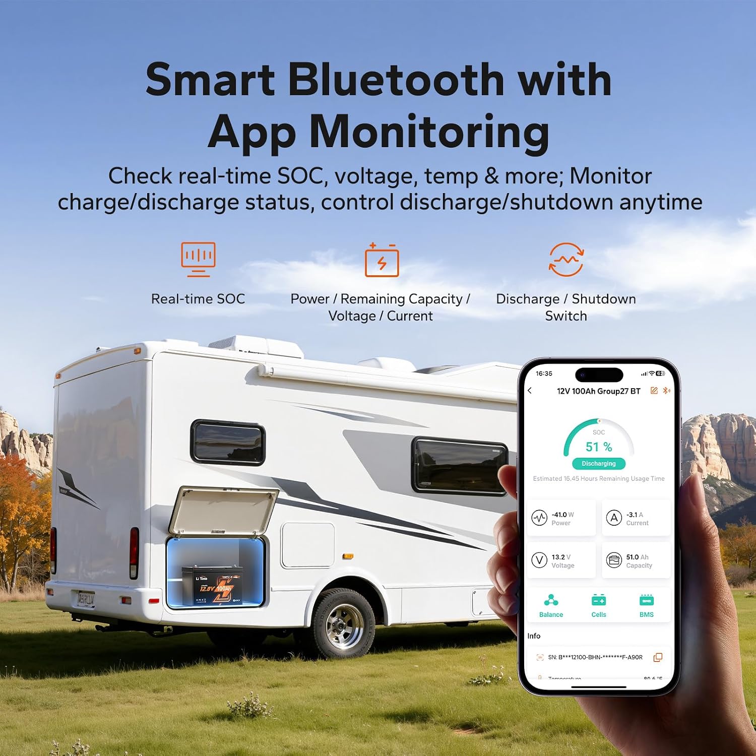 12V 100Ah LiFePO4バッテリー、RVおよび船舶 - 12V 100Ah Lifepo4 Bluetooth Bms のレビューと価格