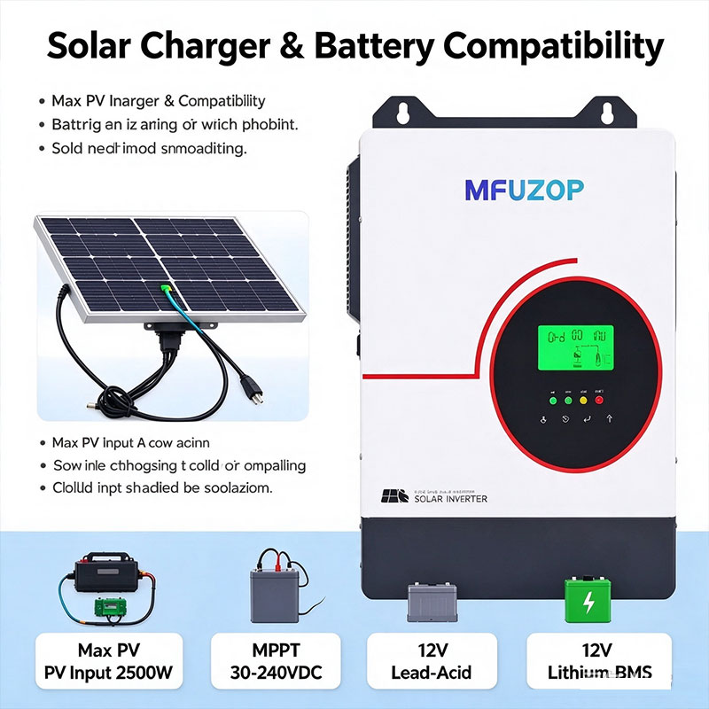 MFUZOP 1800W 12V ハイブリッド太陽光インバー - Lifepo4 Battery 12V 100Ah のレビューと価格