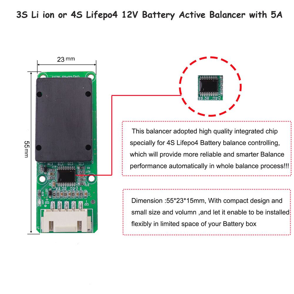 バッテリーアクティブバッテリーバランサー 3S 4S 8S  - Battery Balancer 4S 12V Active Equalizer のレビューと価格