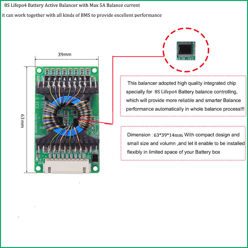 バッテリーアクティブバッテリーバランサー 3S 4S 8S  - Battery Balancer 4S 12V Active Equalizer のレビューと価格