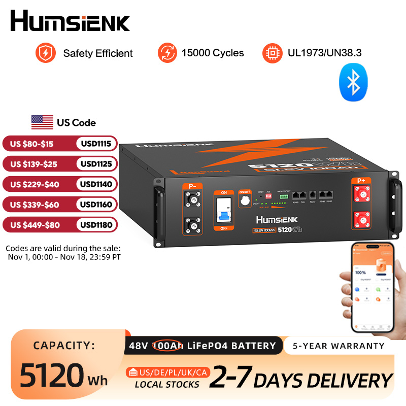 Humsienk 48V 100AH サーバーラック LiF - Lifepo4 48V 100Ah Server Rack のレビューと価格