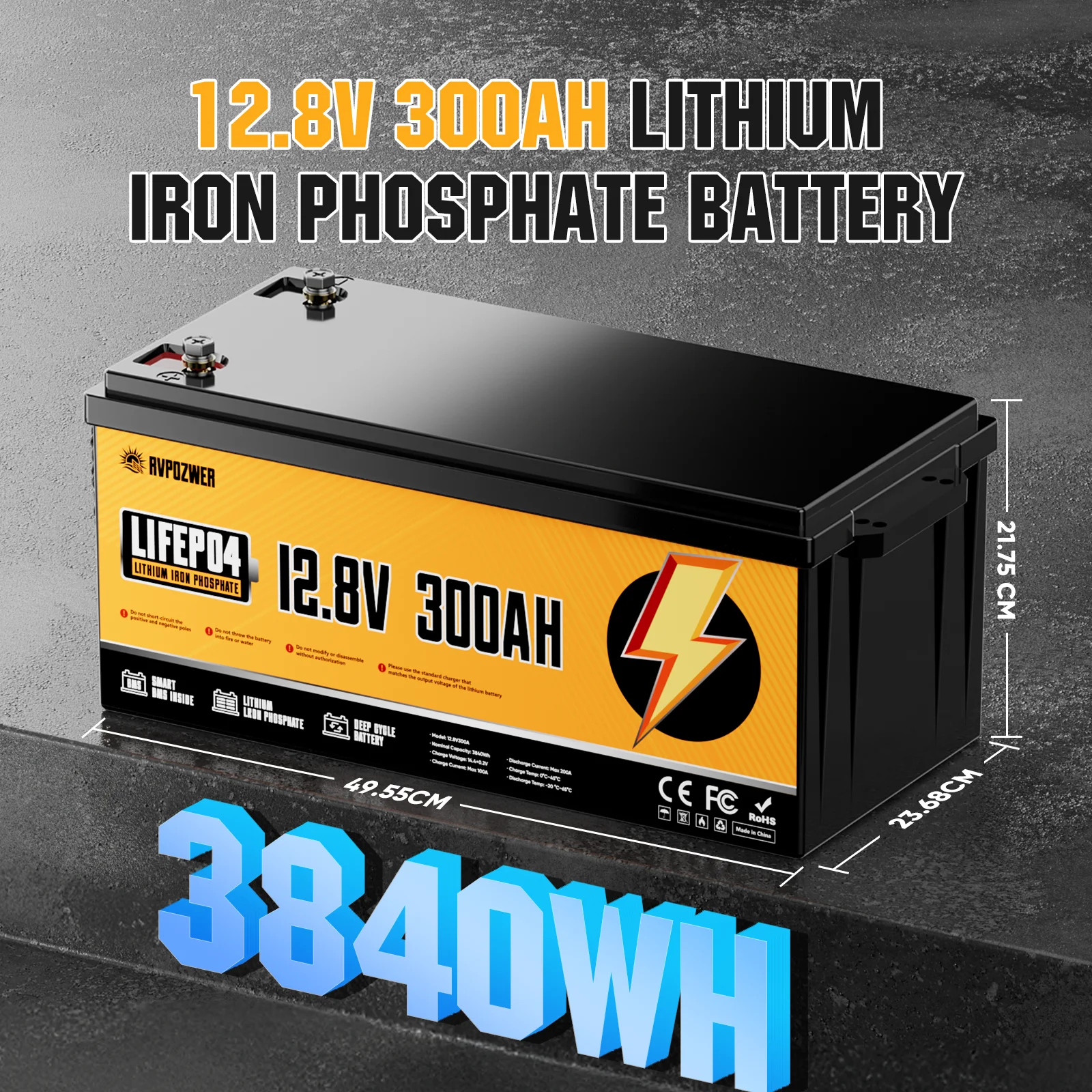 RVPOZWER 12V 300Ah 3840Wh リチウム - Lifepo4 12V 300Ah Deep Cycle のレビューと価格