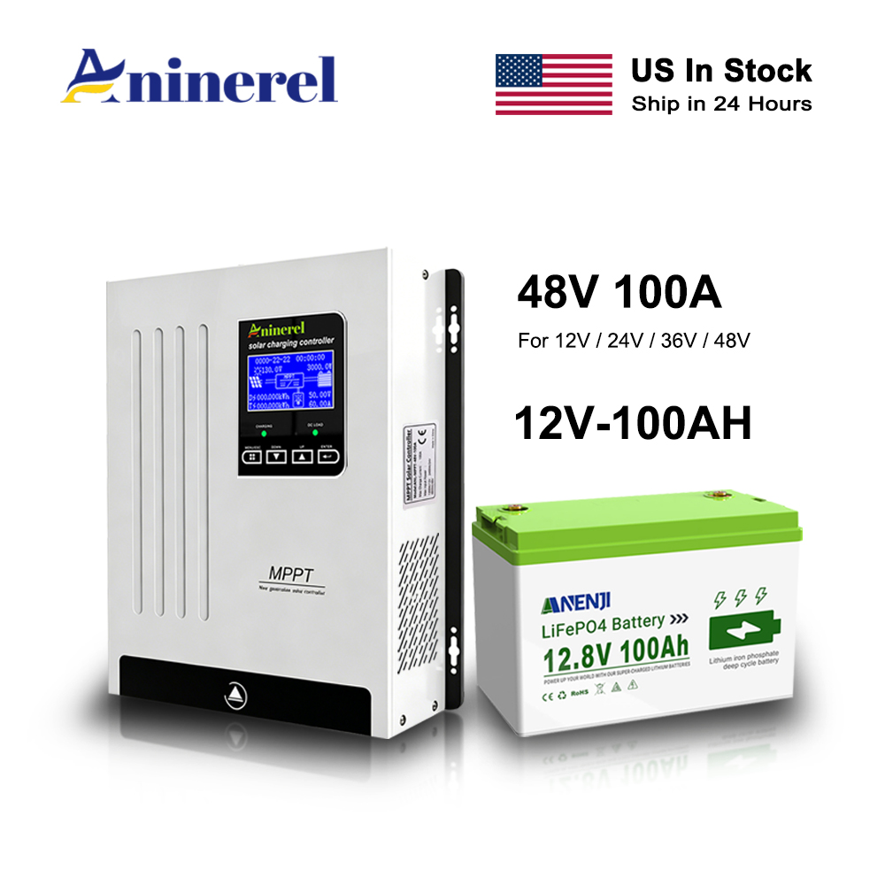 Aninerel 100Aソーラーチャージコントローラーと1 - Lifepo4 Battery 36V 100Ah のレビューと価格