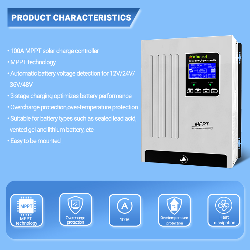 Aninerel 100Aソーラーチャージコントローラーと1 - Lifepo4 Battery 36V 100Ah のレビューと価格