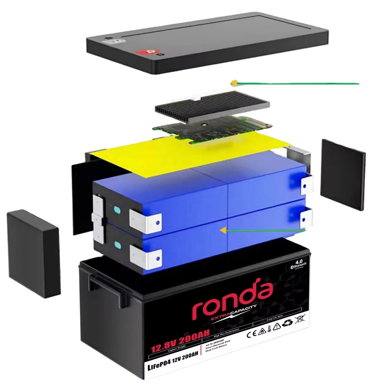 CE 24V 25.6V Ronda 大容量 100AH 2 - Lifepo4 Battery 24V 200Ah のレビューと価格