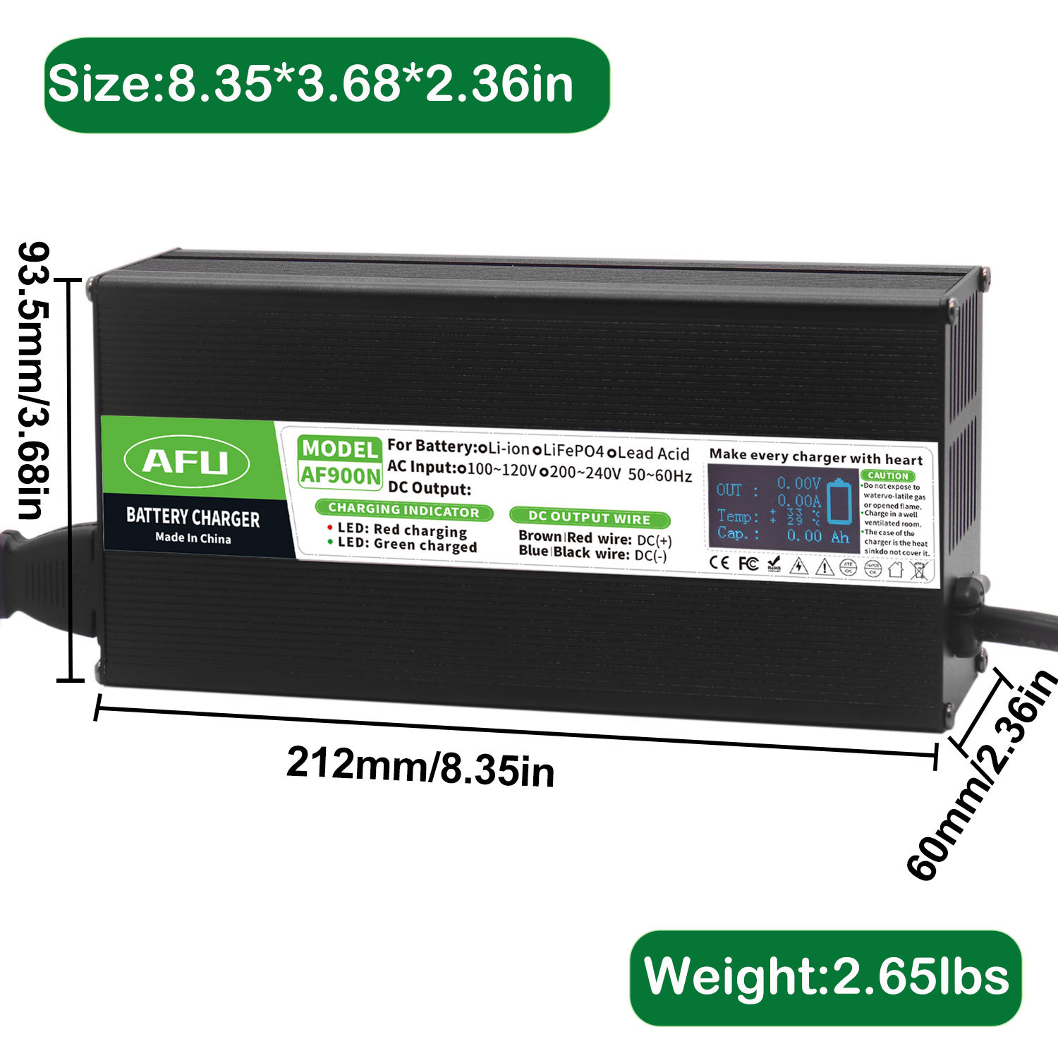 58.4V 15A LiFePO4 バッテリー充電器 OLE - Lifepo4 Charger 48V 20A のレビューと価格