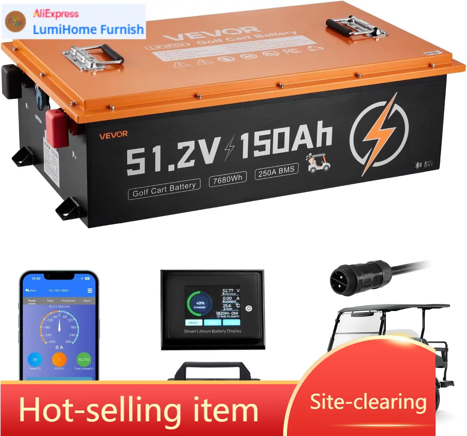 48V（51.2V）150AHリチウムゴルフカートバッテリー - Lifepo4 Charger 48V 20A のレビューと価格