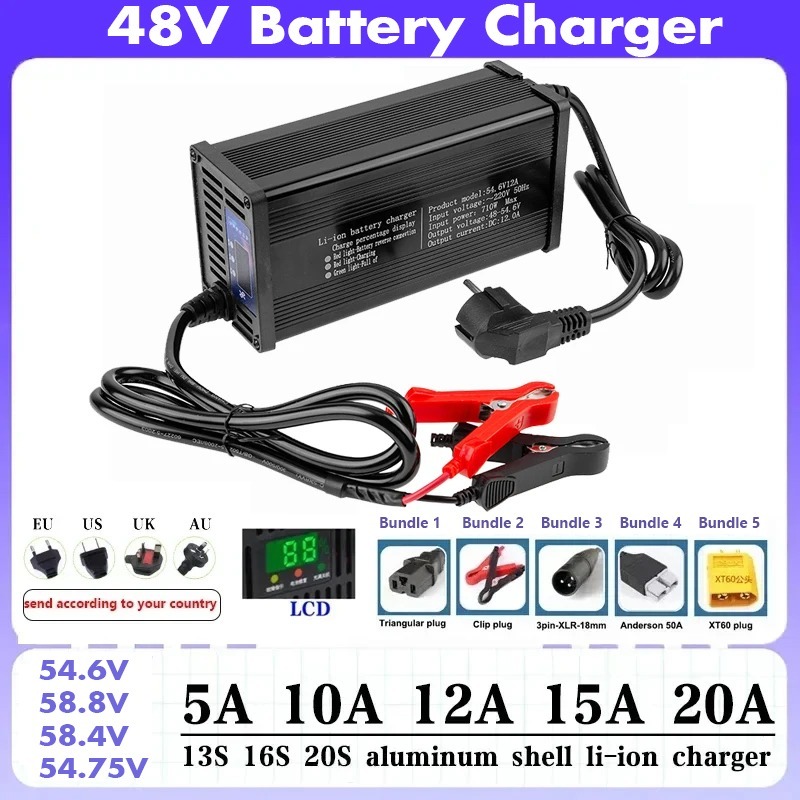 高出力48V 5A 8A 10A 12A 15A 20A電気 - Lifepo4 Charger 48V 20A のレビューと価格